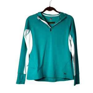 5/$25 Rei Pullover Top Lightweight Athletic Women’s Medium 1/4 Zip Thumbholes